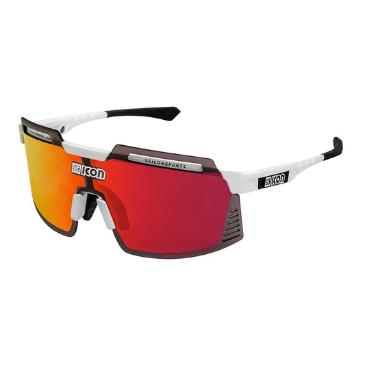 Gafas Scicon Aerowatt Foza Blanco Brillante (lente Multiespejo Rojo)