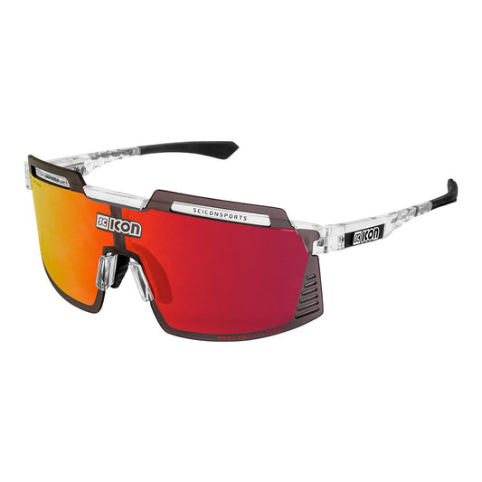 Gafas Scicon Aerowatt Foza Crystal Brillante (lente Multiespejo Rojo)