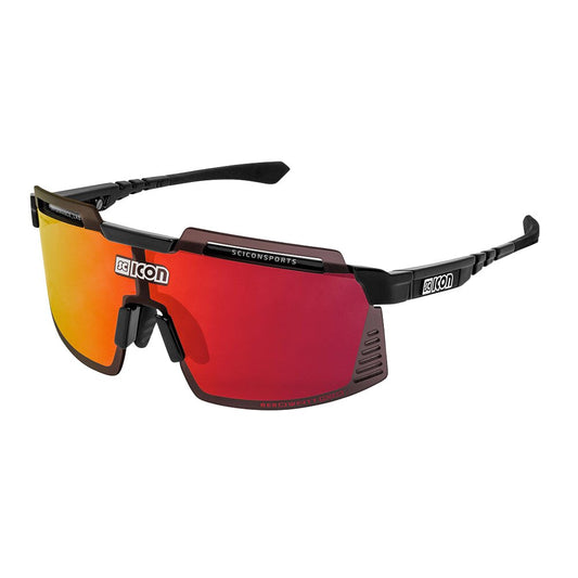 Gafas Scicon Aerowatt Foza Negro Brillante (lente Multiespejo Rojo)