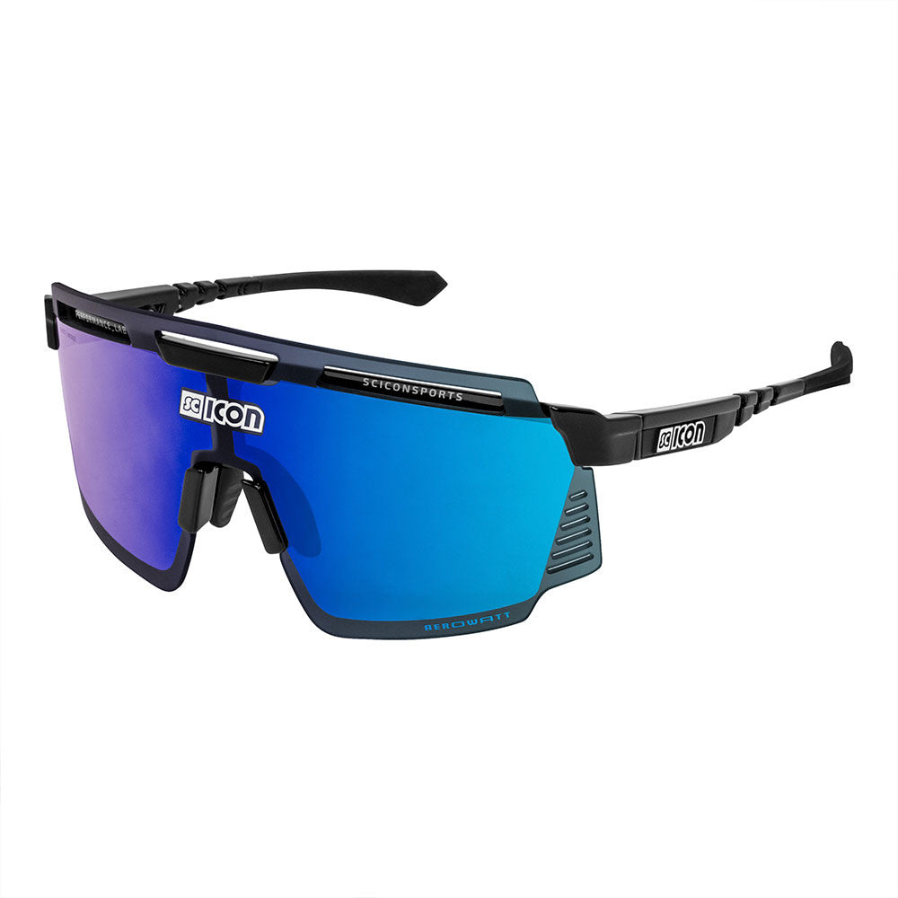 Gafas SCICON Aerowatt Negro Brillante (lente Multiespejo Azul) - SCICON | ARS Bike Parts