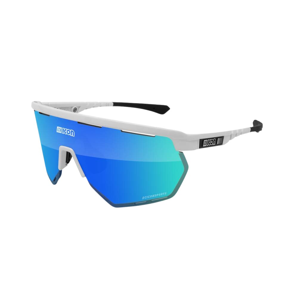 Gafas Scicon Aerowing Blancas (lente Multiespejo Azul)