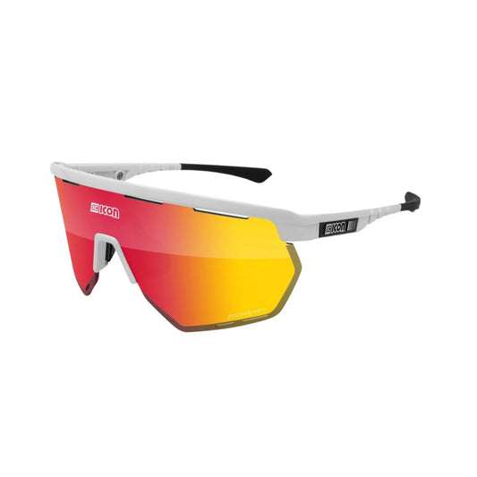 Gafas Scicon Aerowing Blancas (lente Multiespejo Roja)