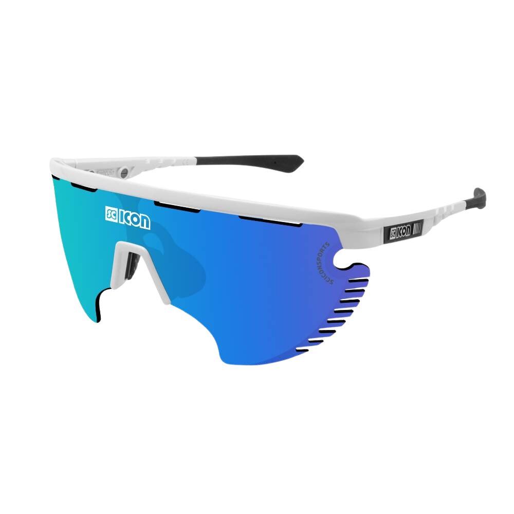 Gafas Scicon Aerowing Lamon Blancas (lente Multiespejo Azul)
