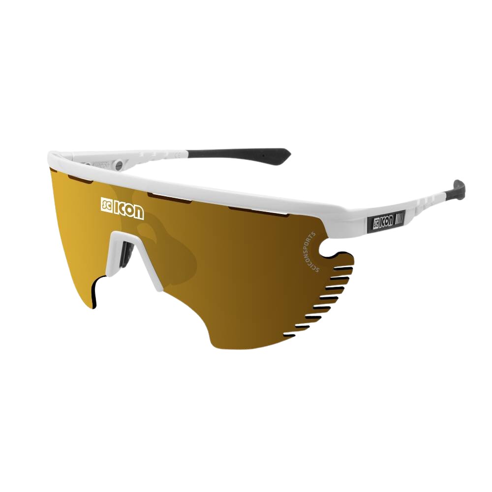 Gafas Scicon Aerowing Lamon Blancas (lente Multiespejo Bronce)