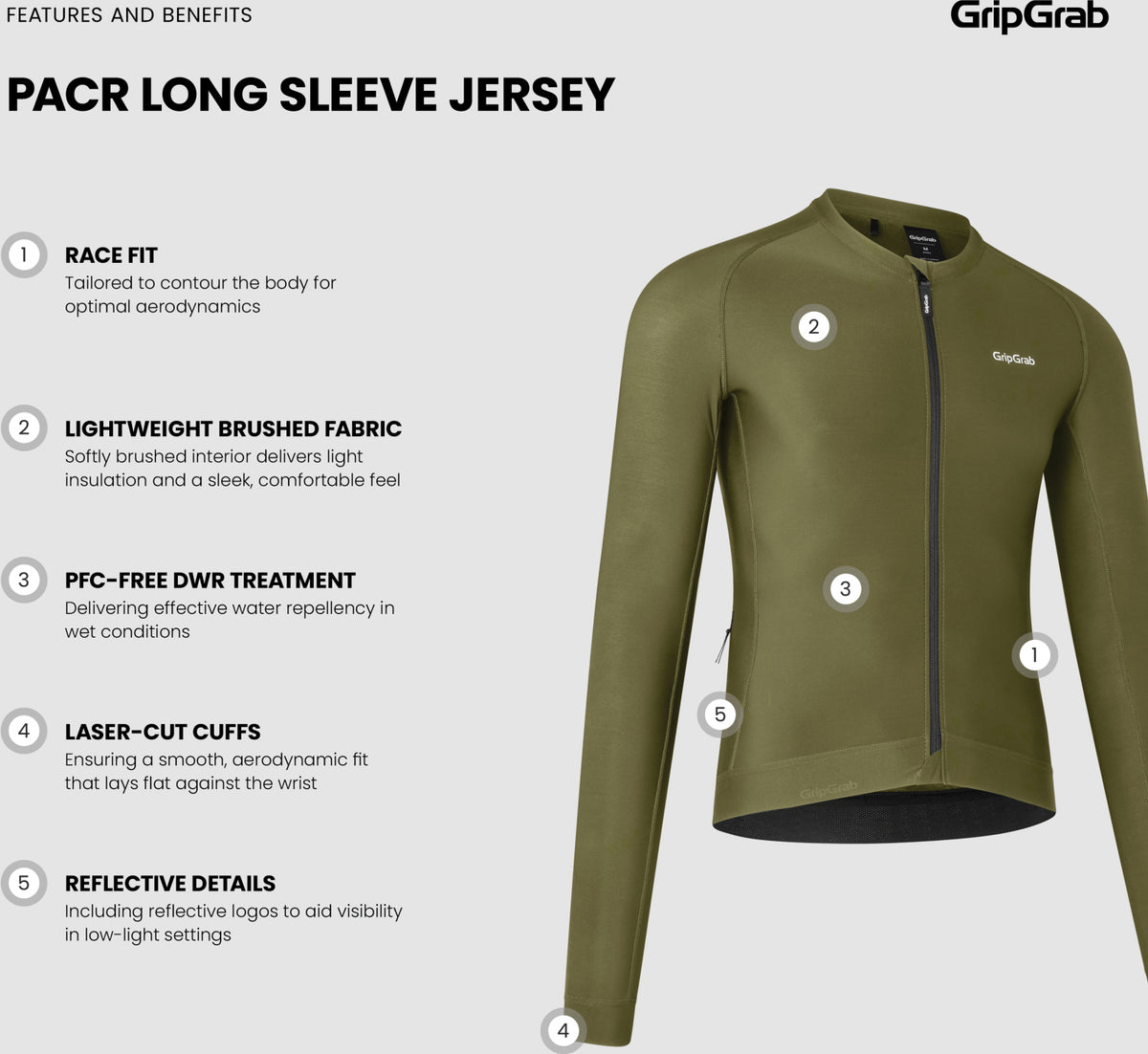 Gripgrab Pacr Long Sleeve Jersey Men's, S, Black