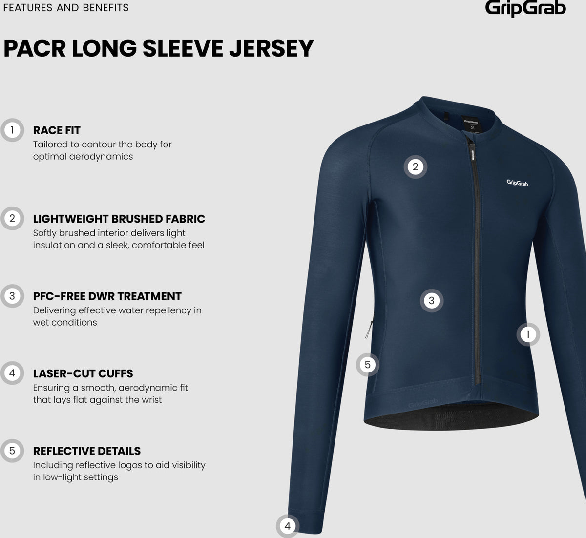 Gripgrab Pacr Long Sleeve Jersey Men's, S, Black