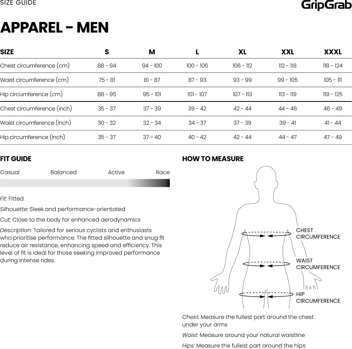 Maillot de manga corta ligero GripGrab PACR, hombre, S, negro