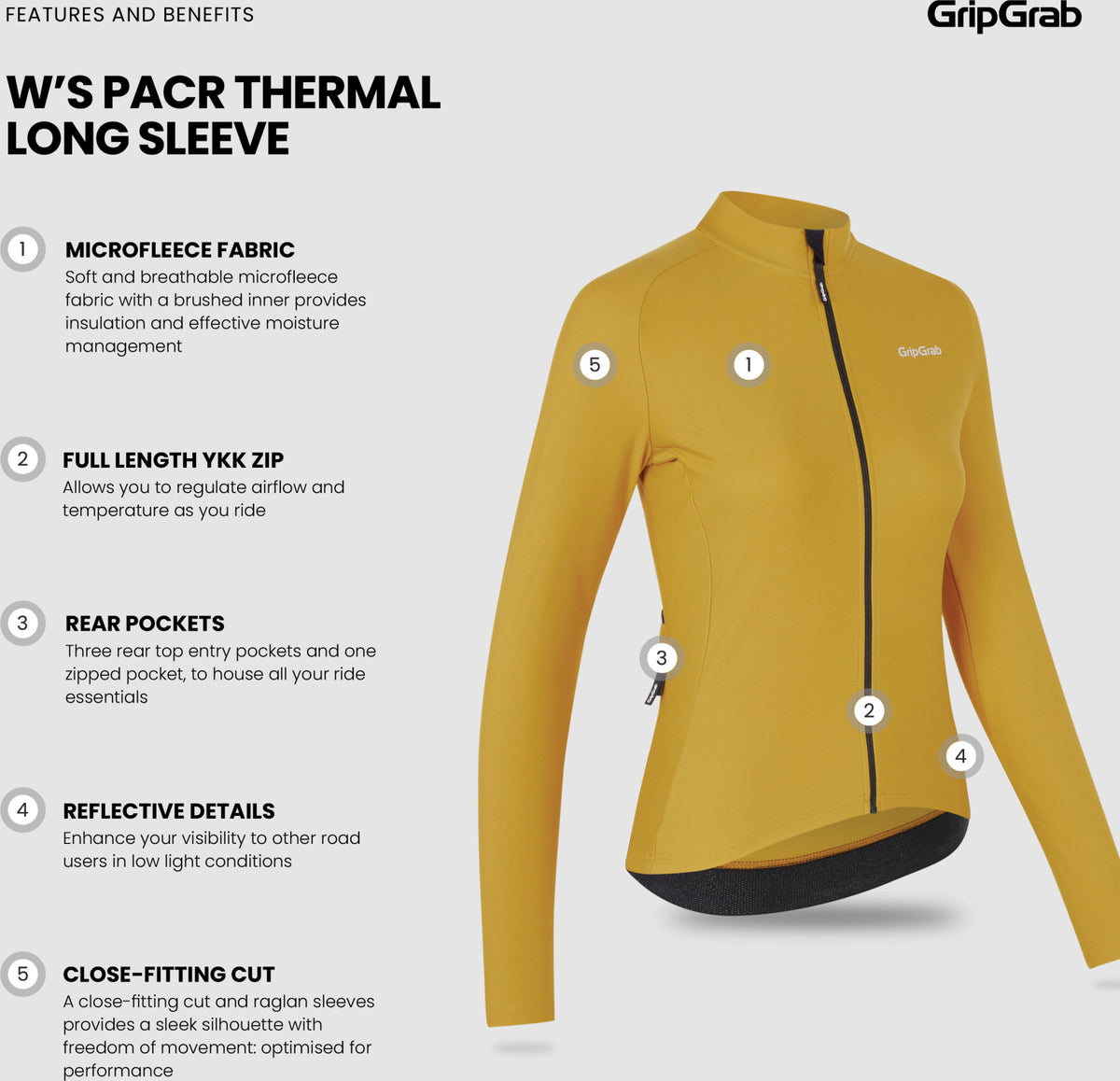Gripgrab W's Pacr Thermal Long Slee Jersey, Women's, XS, Black