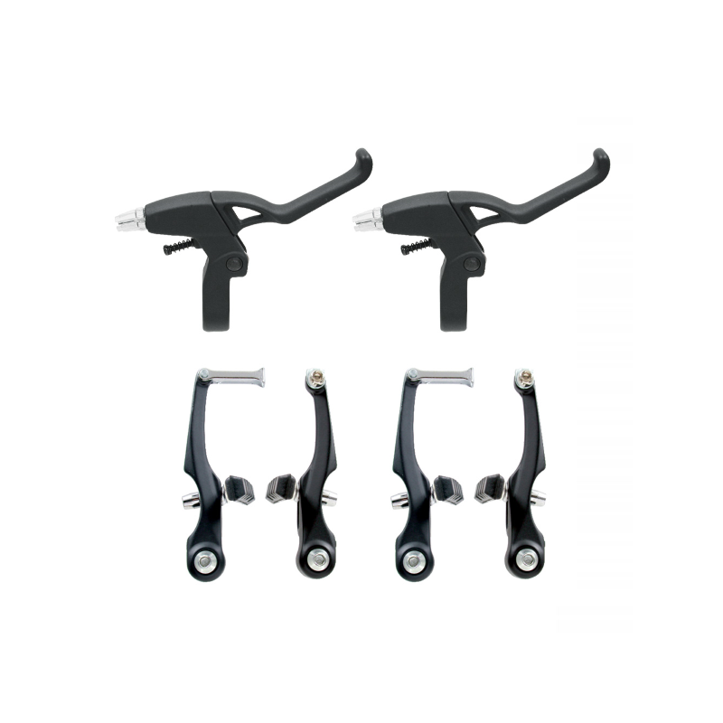 Jgo Frenos V-Brake  Bl+ Br WAG 2 Puentes + 2 Manetas