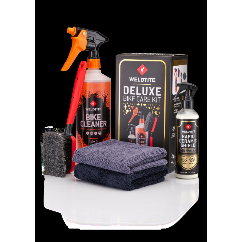 Kit De Limpieza Premium Weldtite Deluxe (cepillo+limpiabicis 1l+ceramic+2 Paños)