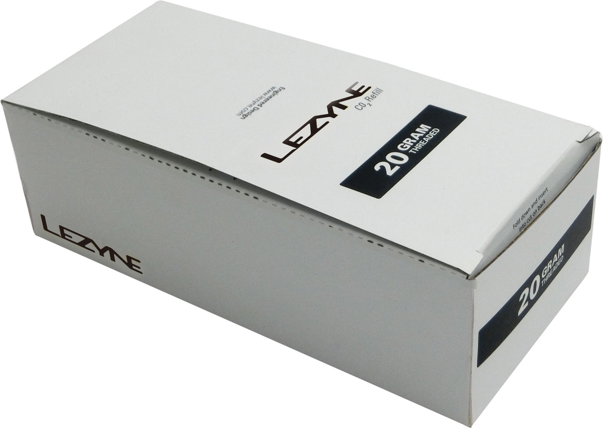Caja expositora Lezyne con cartuchos de CO2 de 20 g, 30 uds.