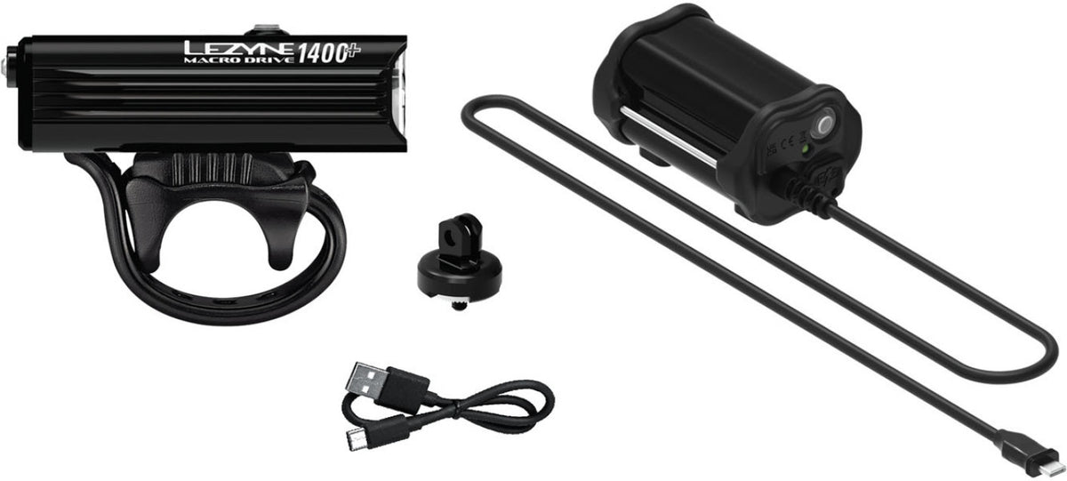 Kit Lezyne Macro Drive 1400+ Loaded con Infinite Light Power Pack XL+