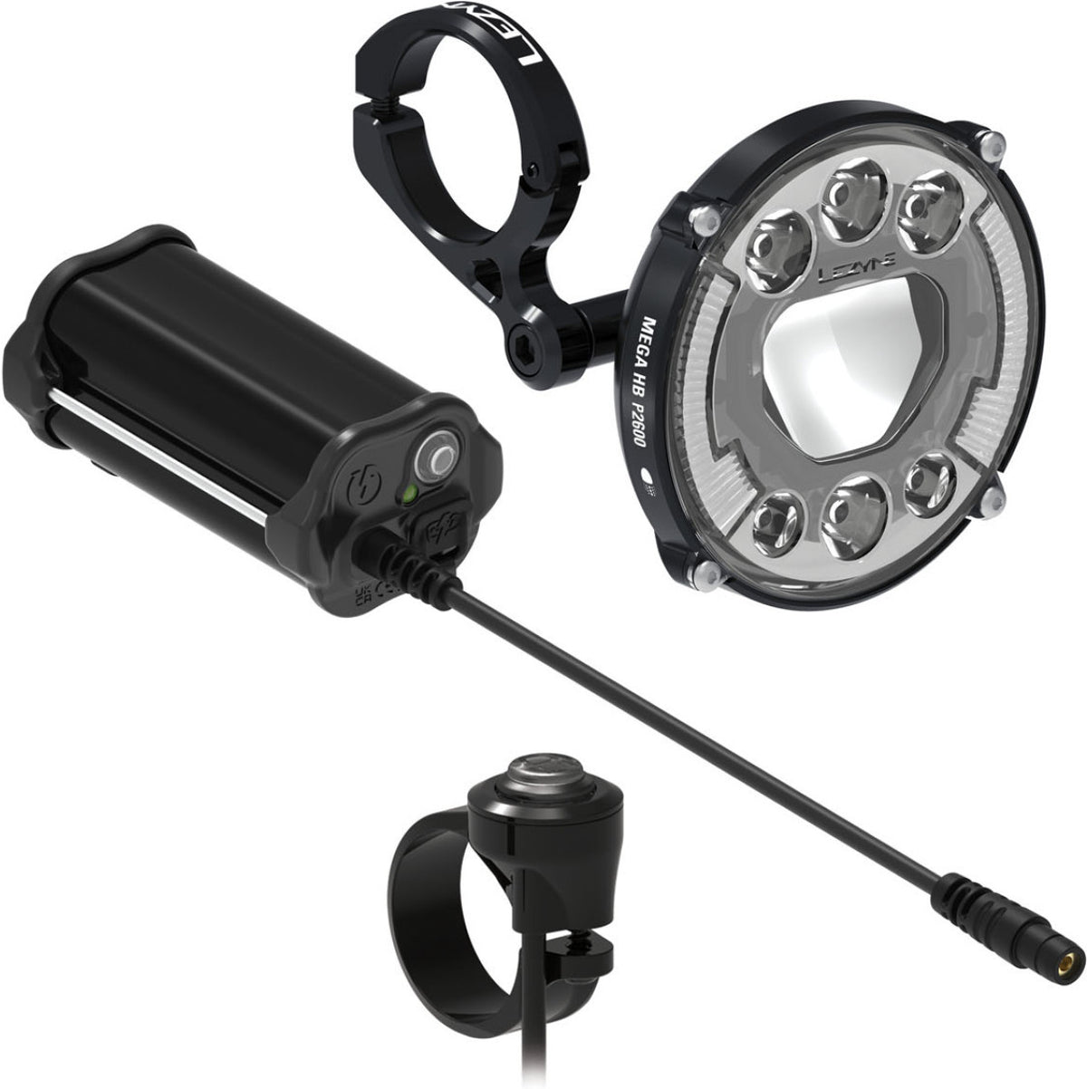 Lezyne Mega Hb Stvzo P2600 Loaded Kit, White Light Flat Black, Y18