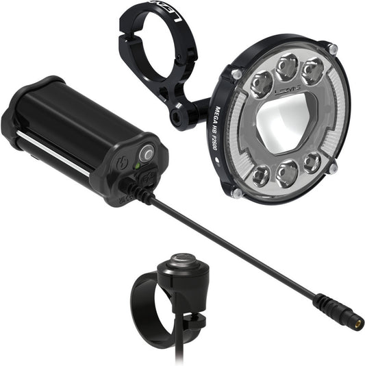 Kit cargado Lezyne Mega HB StVZO P2600, luz blanca Flat Black, Y18