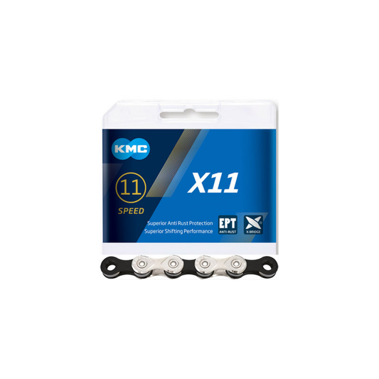 Cadena KMC X11 Plata Negra 118p Index 11v