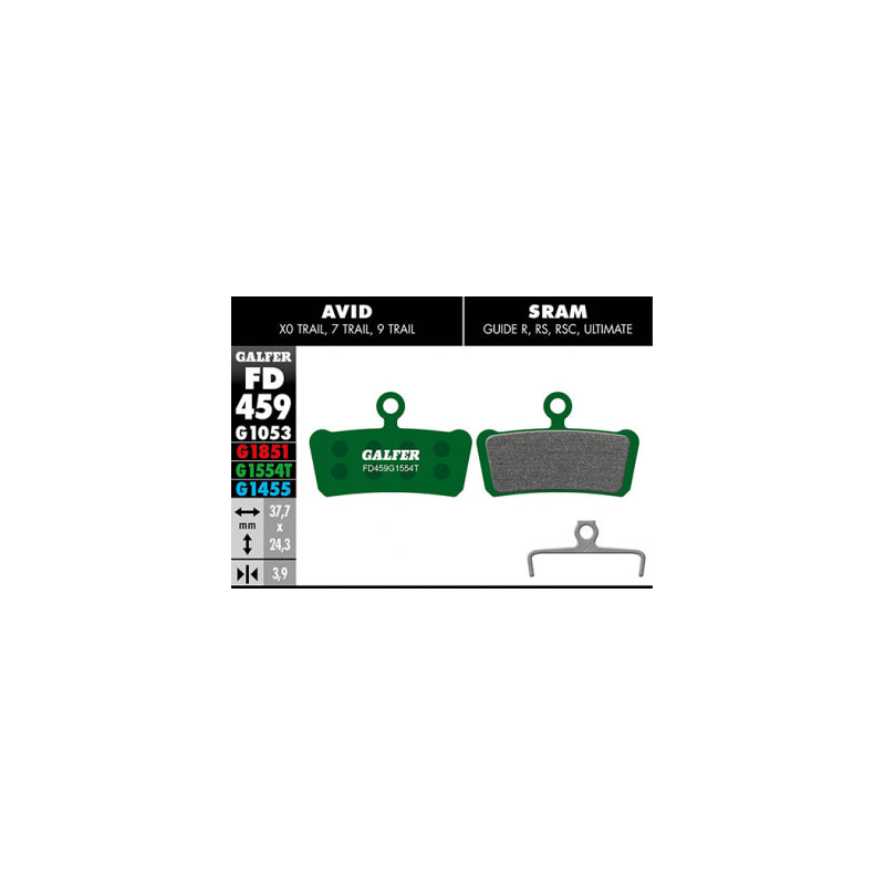 Pastillas Fd Verde Avid X0 Trail,7t,9t, Sram Guide