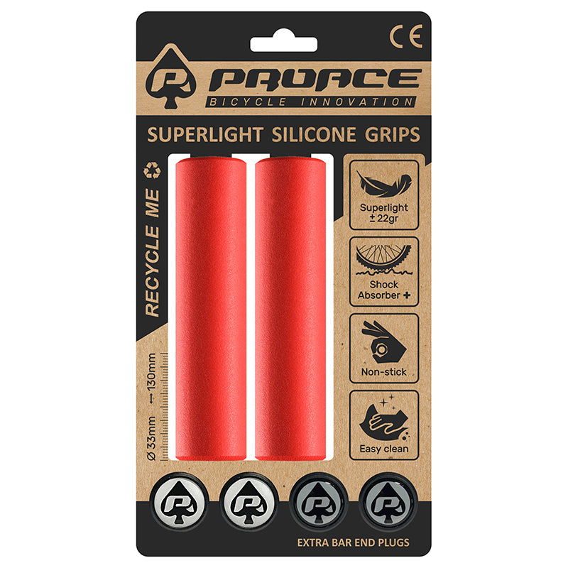 Par Puños Proace Silicona Superlight Rojo - PROACE | ARS Bike Parts