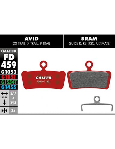 GALFER Bike Pastillas Fd Avid x0 Trail-Elixir Tra GALFER - GALFER BIKE | ARS Bike Parts