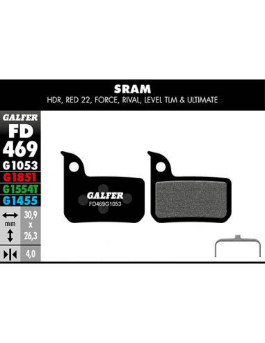 GALFER Bike Pastillas Fd MTB SRAM Red 22-force-riva GALFER - GALFER BIKE | ARS Bike Parts
