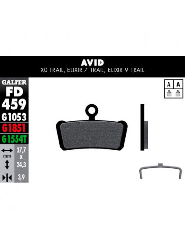 GALFER Bike Pastillas Fd Std Avid xo-7-9 Trail-SRAM Gu GALFER - GALFER BIKE | ARS Bike Parts
