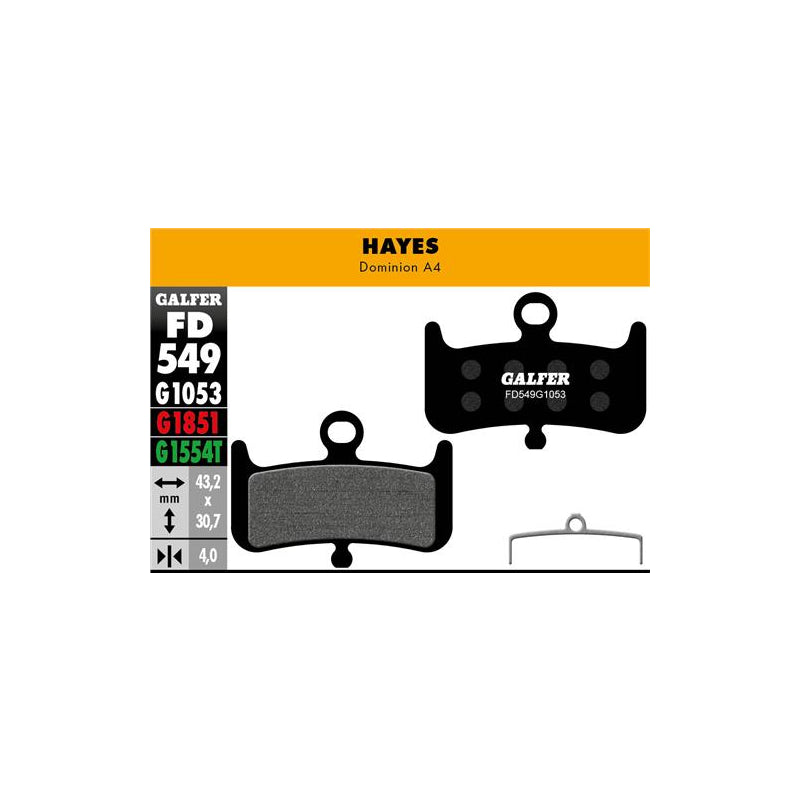 GALFER Bike Pastillas Fd Std Hayes Dominion a4 - GALFER BIKE | ARS Bike Parts