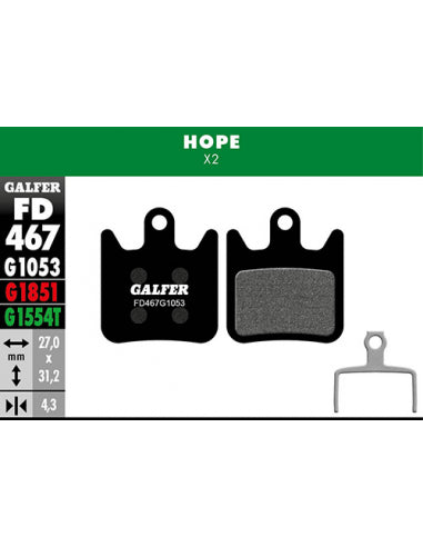 GALFER Bike Pastillas Fd Std Hope x2 GALFER - GALFER BIKE | ARS Bike Parts