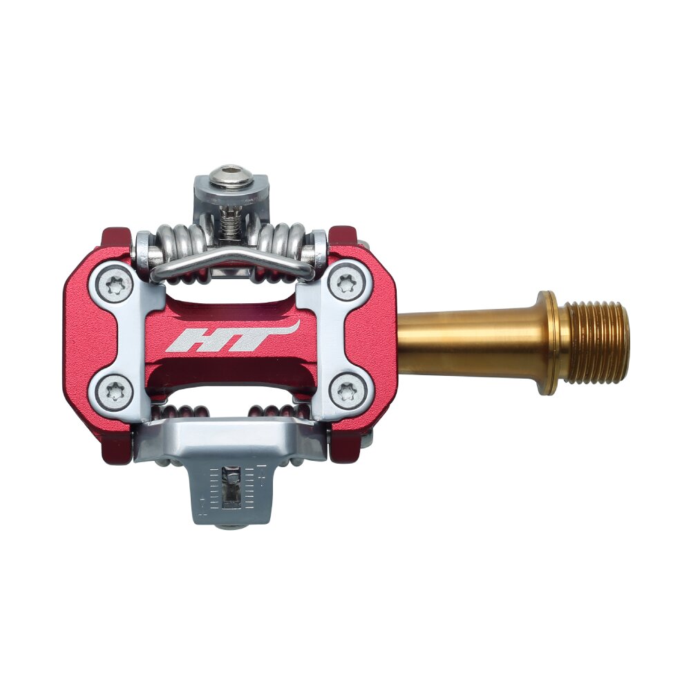 Pedales Cross Country HT M2 Eje Titanio (rojo)