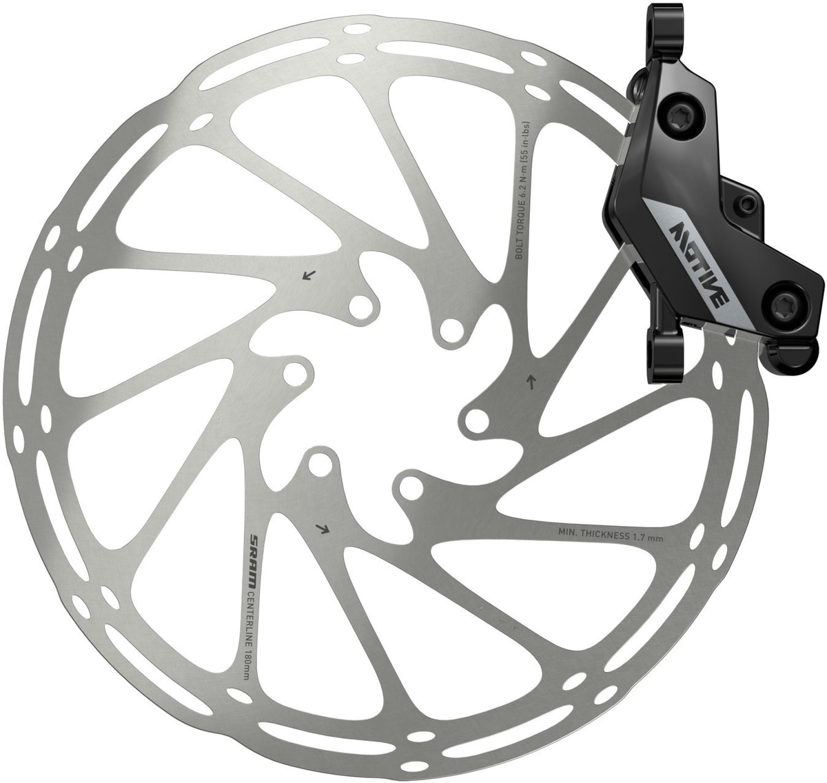 Sram Bremse Motive Silver - Vorne Schwarz, 950mm Leitung Ohne Rotor / Adapter