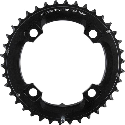 Plato MTB 38D 104 BCD S1 línea de cadena 49 Al5 2x10 pin largo negro mate (38/24)