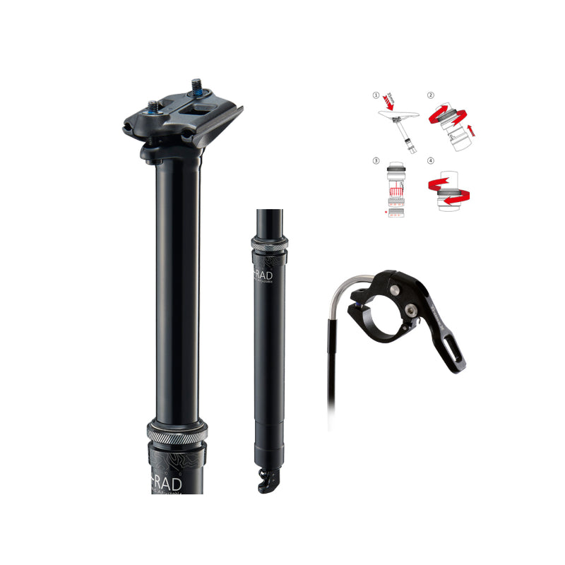 Tranz-X Tija Telescopica 31.6x406mm-125-95mm Regulable Cable Interno Negro - TRANZ-X | ARS Bike Parts