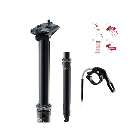 Tranz-X Tija Telescopica 31.6x406mm-125-95mm Regulable Cable Interno Negro - TRANZ-X | ARS Bike Parts